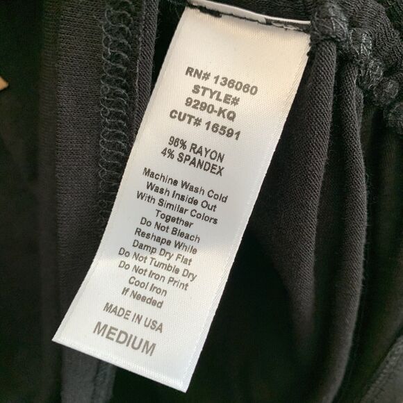 Project Social T Aubrey Ruched Side Long Sleeve Top Black Size Medium NWT - Picture 6 of 6